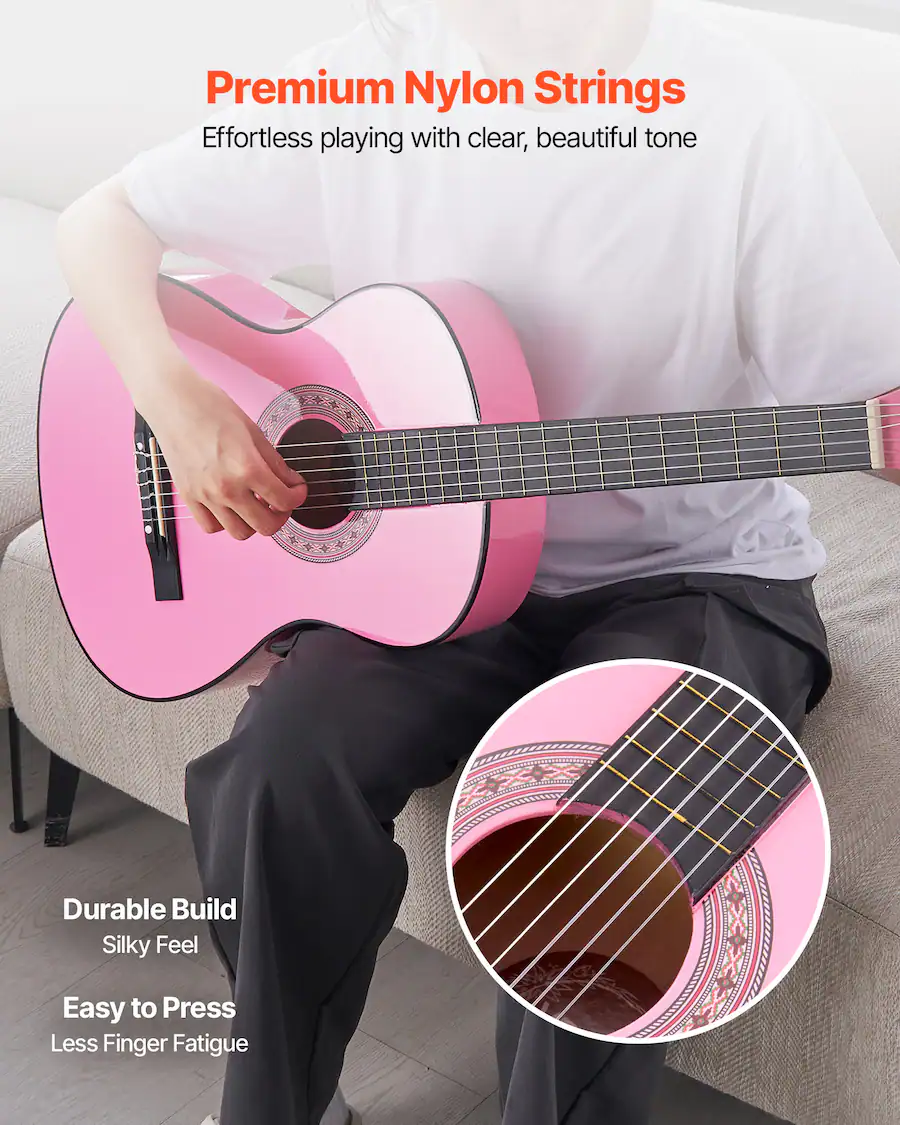 VEVOR 38 Inch Classical Guitar Starter Kit, Wooden Acoustic Guitar with ...