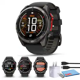 Bundle - Garmin - Fenix 8 Pro 51mm MicroLED Adventure Smartwatch GPS Maps - Black - (2024)