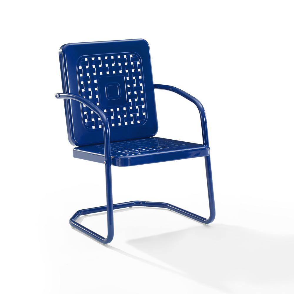 Alt View 3. Crosley Furniture - Bates 2Pc Retro Outdoor Chair Set - 2 Armchairs - Navy Gloss.