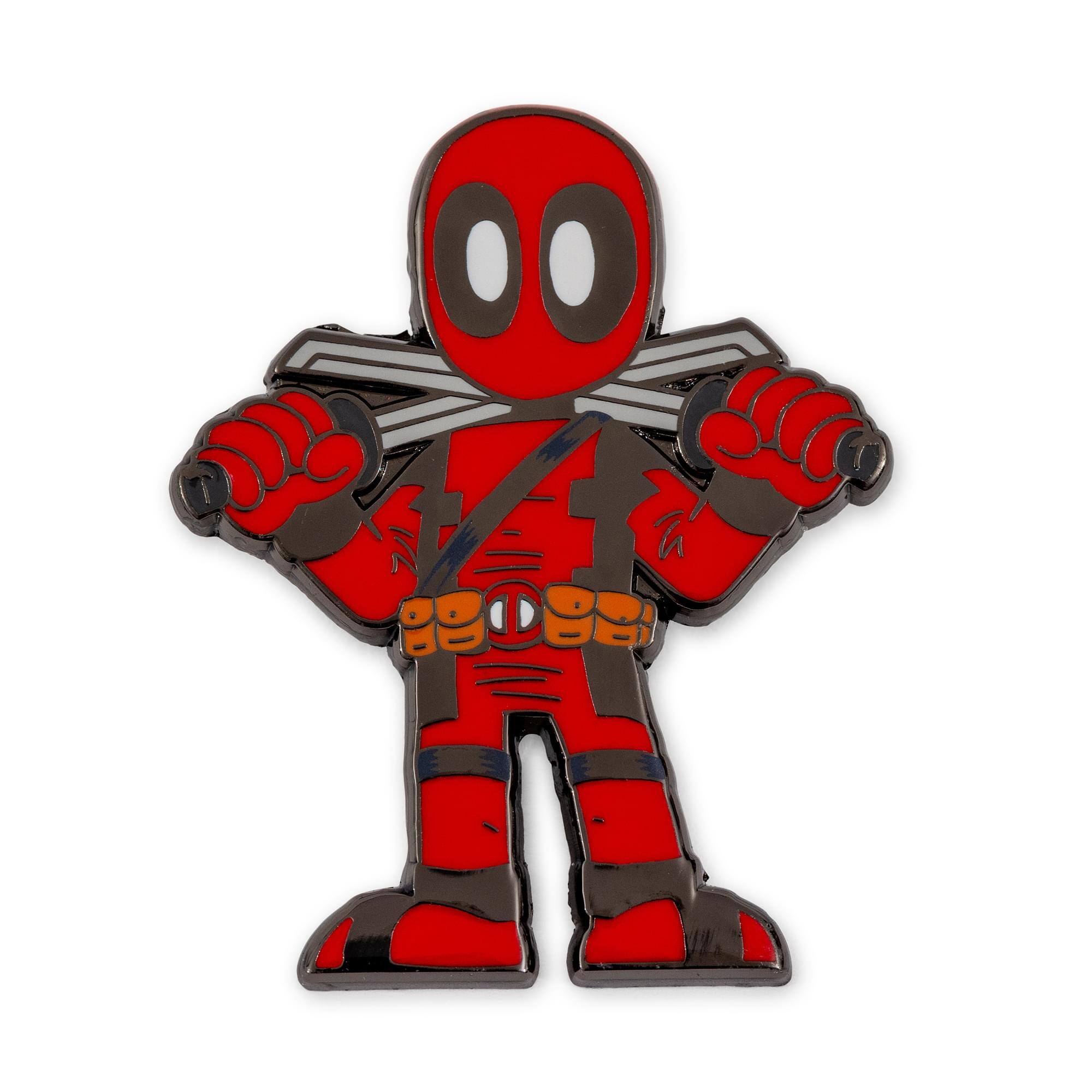 Front. SalesOne LLC - Marvel Deadpool With Swords Enamel Pin | Toynk Exclusive - Red/Black.