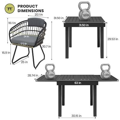 PRODUCT DIMENSIONS  
20.1 in x 16.1 in x 31.50 in  
165lbs  
31.50 in  
24 in x 17.3 in x 30.7 in  
29.53 in x 16.9 in x 25 in  
28.74 in  
63 in x 30.15 in  
<30lbs