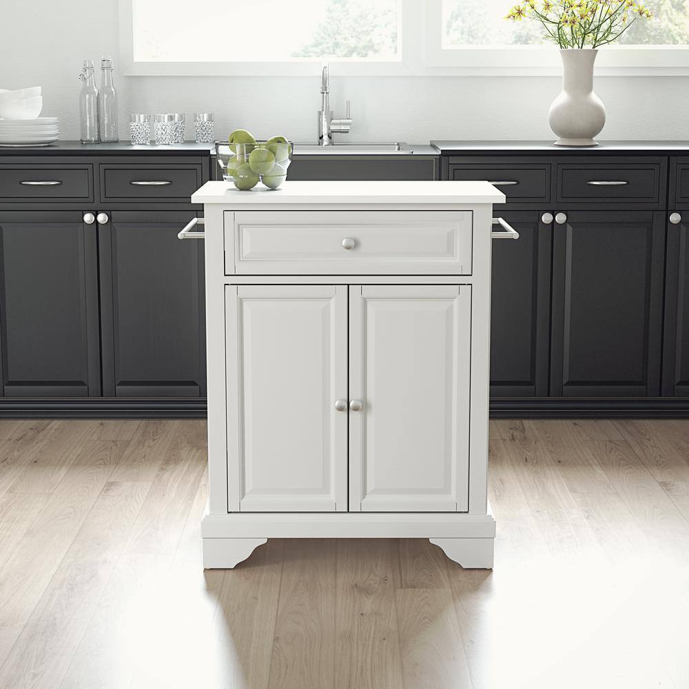 Alt View 6. Crosley Furniture - Lafayette Stone Top Portable Kitchen Island/Cart - White.