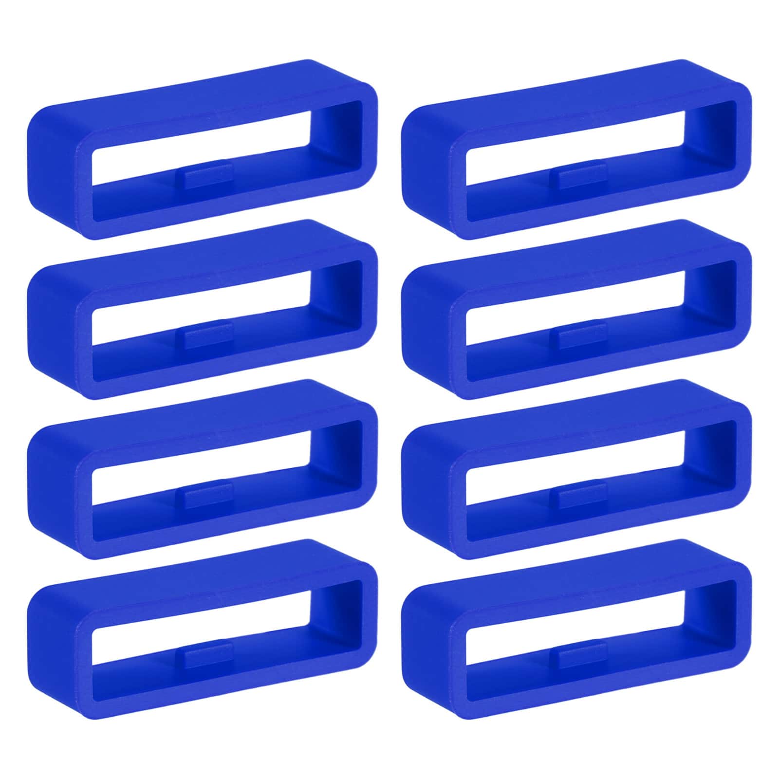 Unique Bargains - Watch Band Holder Loop, 8pcs Universal Silicone Watch Replacement Band Strap Keeper Parts for Smart Sport (26mm) - Blue