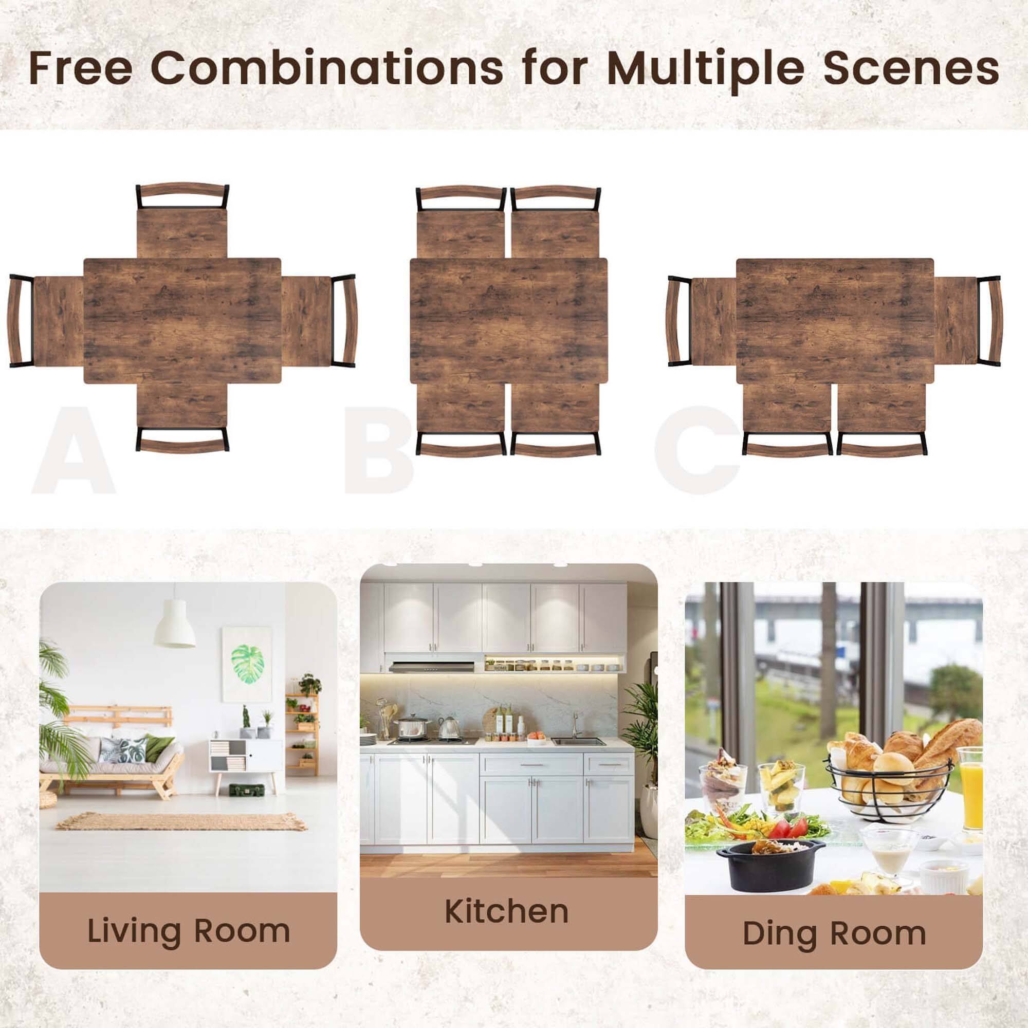 Free Combinations for Multiple Scenes: Living Room, Kitchen, Dining Room, A, B, C