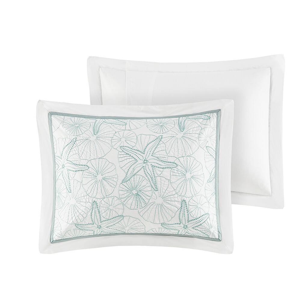 Alt View 4. Gracie Mills - Gracie Mills Celina Coastal Duvet Cover Set - White.