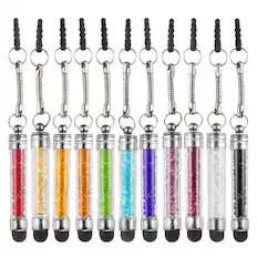 Front. Unique Bargains - 11pcs Stylus Pen for Touch Screens Mini Crystal Diamond Capacitive Pens for Universal All Touchscreen Devices - Multicolor.