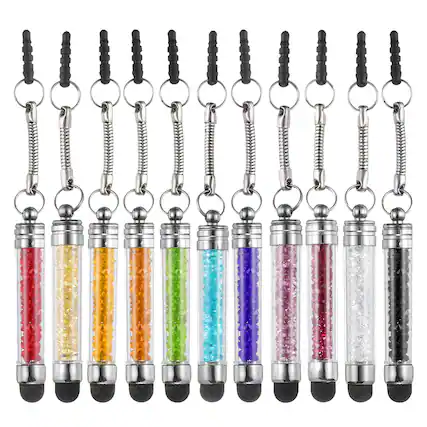 Front. Unique Bargains - 11pcs Stylus Pen for Touch Screens Mini Crystal Diamond Capacitive Pens for Universal All Touchscreen Devices - Multicolor.