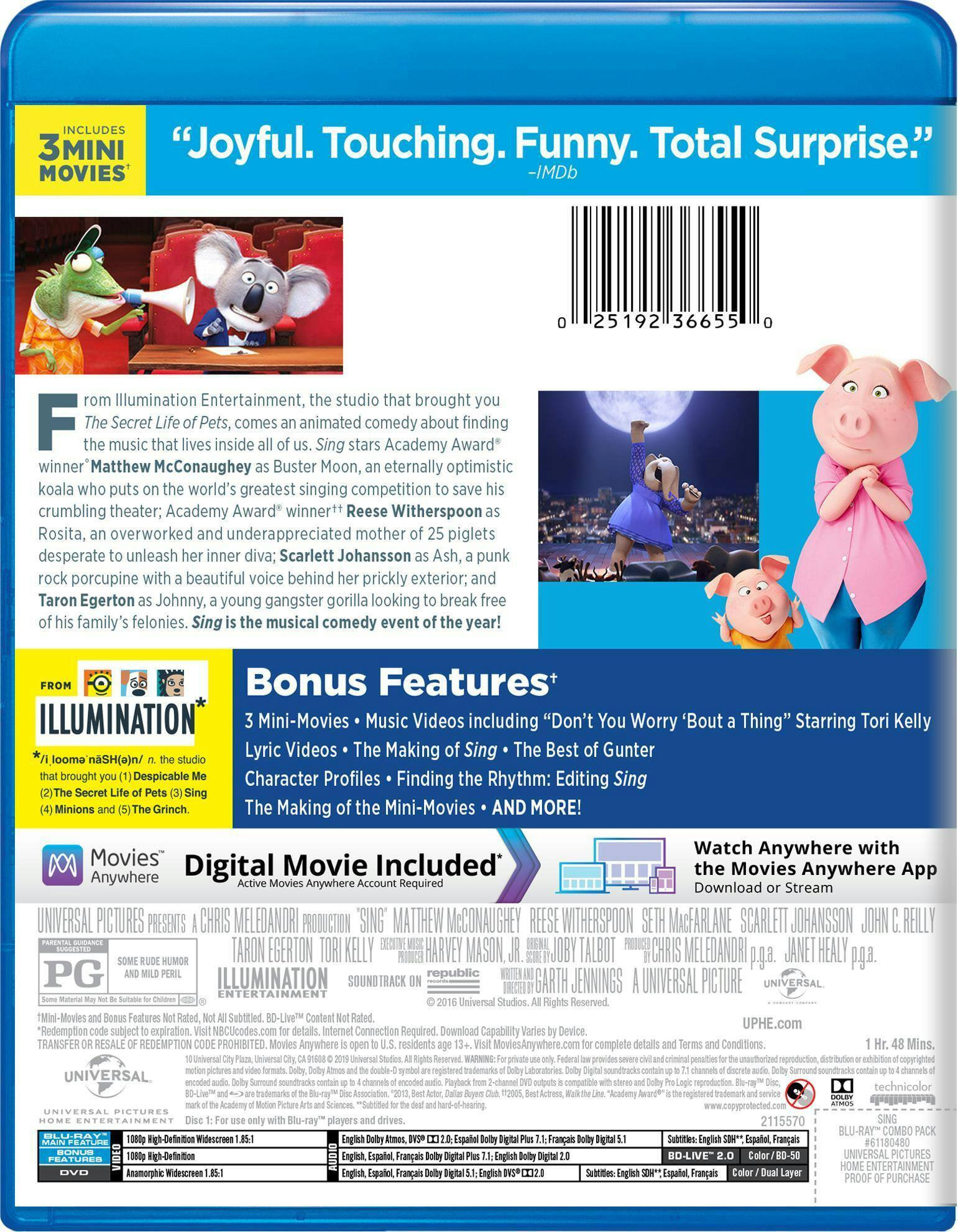 Angle. Sing (Special Edition DVD + Digital) [Blu-ray].