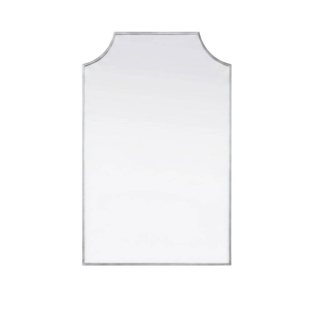 Elegant Kitchen and Bath - Notched Metal Mirror 27x42 inch - Silver