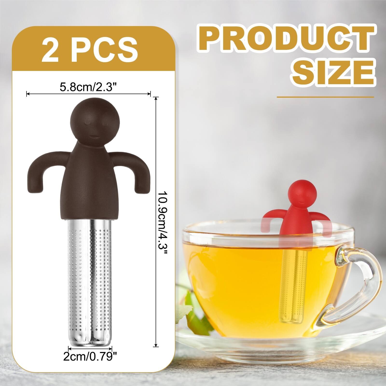 2 PCS  
PRODUCT SIZE  
5.8cm/2.3"  
10.9cm/4.3"  
2cm/0.79"