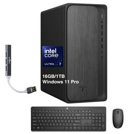 HP - Upgraded - OmniDesk Desktop (AMD Ryzen 5 8500G, 16GB DDR5, 1TB PCIe SSD, AMD Radeon 740M, Win 11 Pro) w/USB Hub - Gray Wood