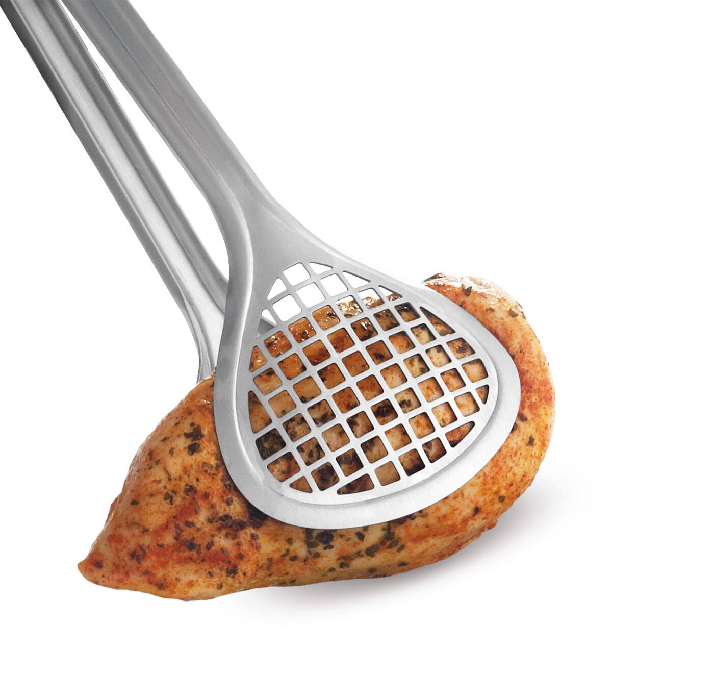 Alt View 1. Cuisipro - Wide Grill Fry Tongs - Silver.