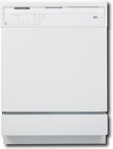 Front Standard. Whirlpool - 23-7/8" Built-In Dishwasher - White-on-White.