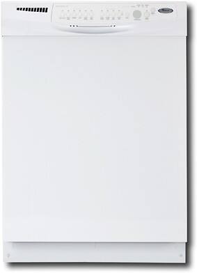 Front Standard. Whirlpool - 24" Built-In Super Capacity Dishwasher - White-on-White.
