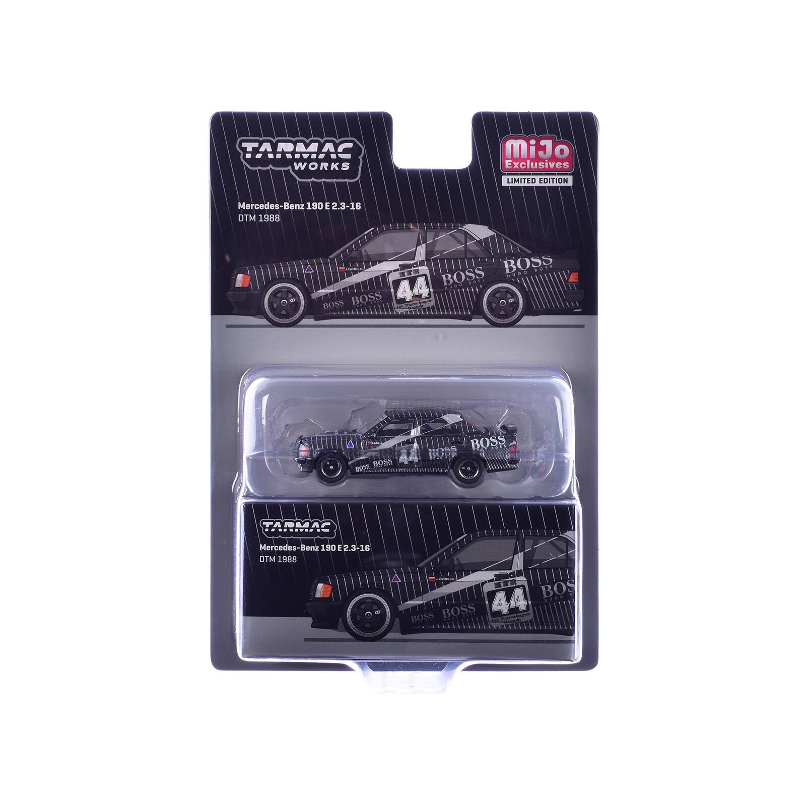 Tarmac Works  
Mijo Exclusives  
LIMITED EDITION  
Mercedes-Benz 190 E 2.3-16 DTM 1988  
BOSS BOSS 1031 STOT 44  
BOSS BOSS  
28 BOSS  
BOSS BOSS  
TARMAC  
Mercedes-Benz 190 E 2.3-16 DTM 1988  
BOS BOSS BOSS 44