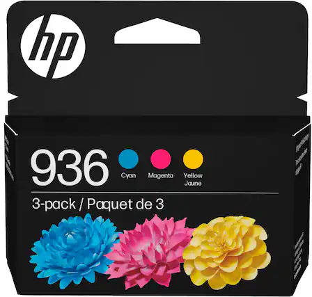 hp 936 Cyan Magenta Yellow Jaune 3-pack / Paquet de 3