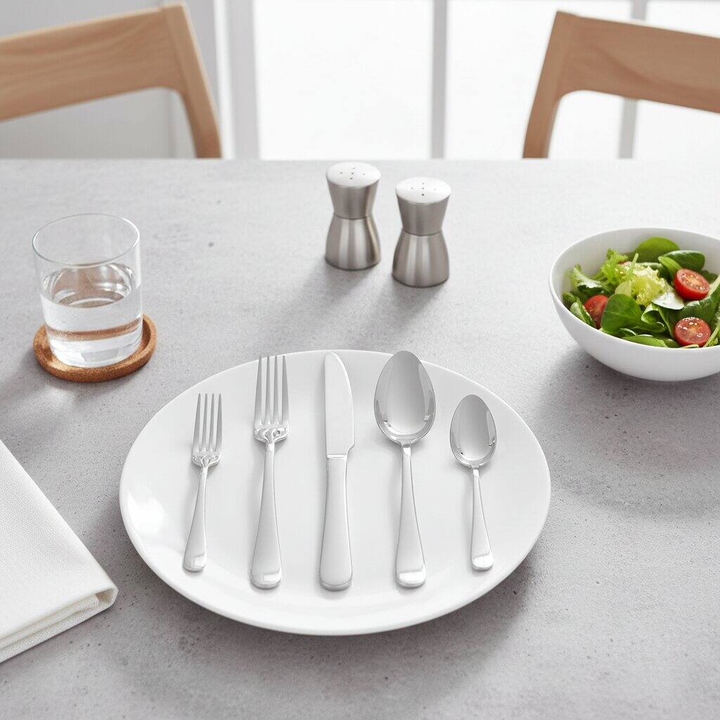Alt View 1. Dazzed Corner - 20 Piece Silverware Set Service for 4, Stainless Steel Flatware Cutlery Set - Silver.