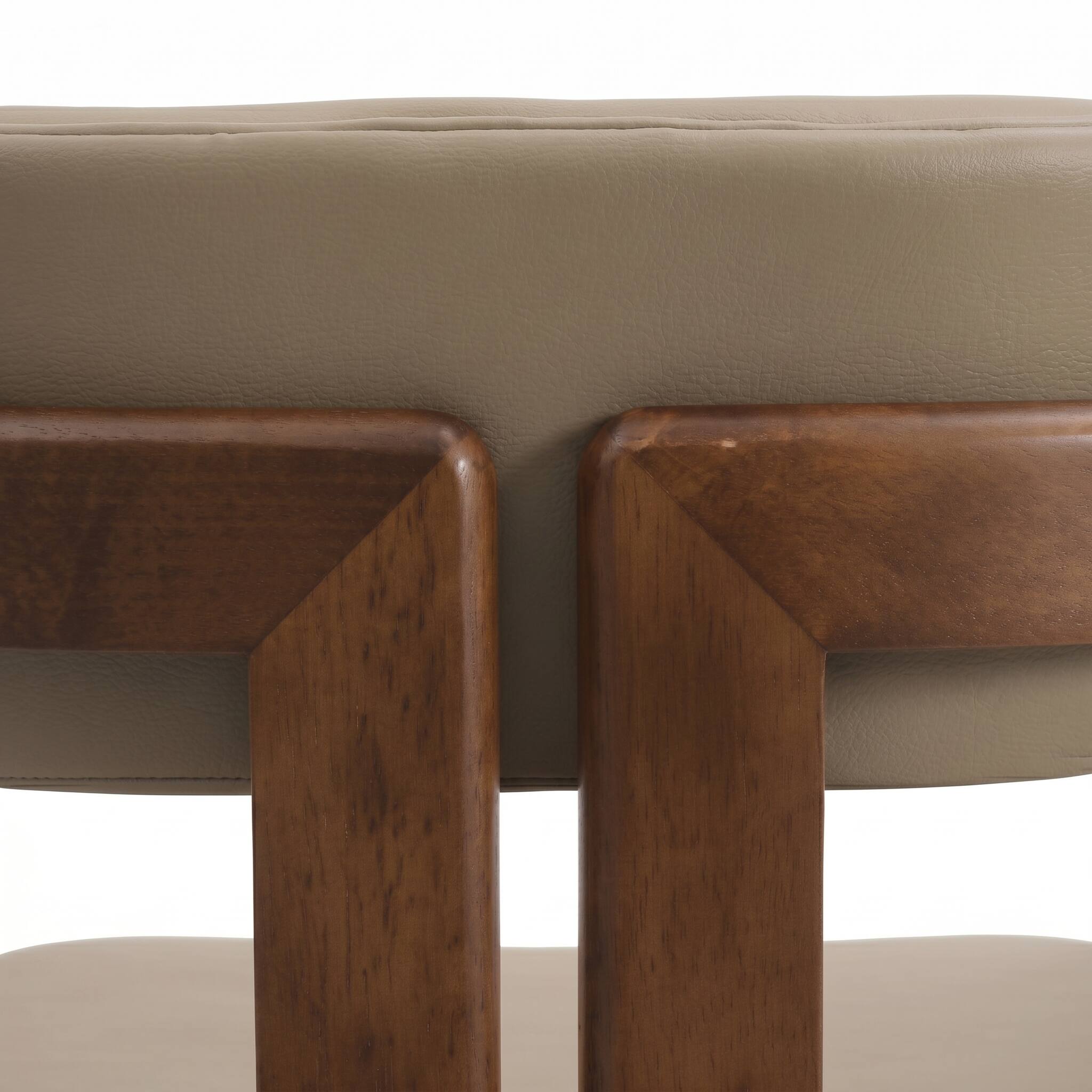 Alt View 7. LeisureMod - Velo 2-PCS Faux Leather Side Chair - Modern Dining Accent Armchair - Dark Natural/Taupe.
