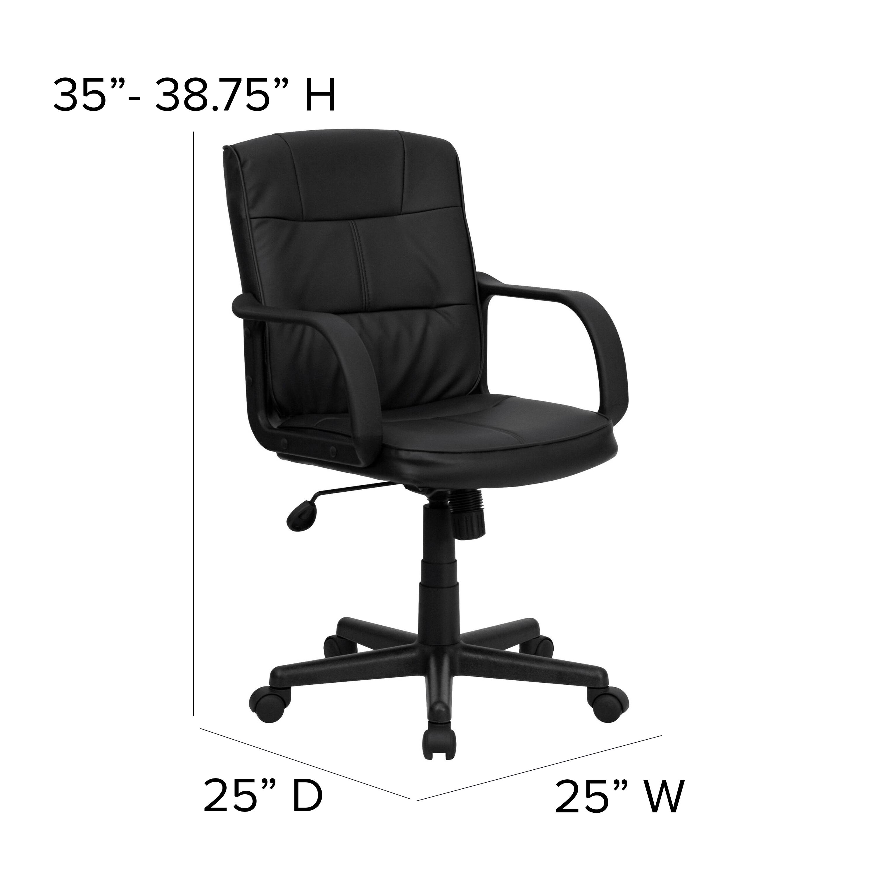 Alt View 13. Alamont Home - Rider Contemporary Leather/Faux Leather Swivel Office Chair - Black.