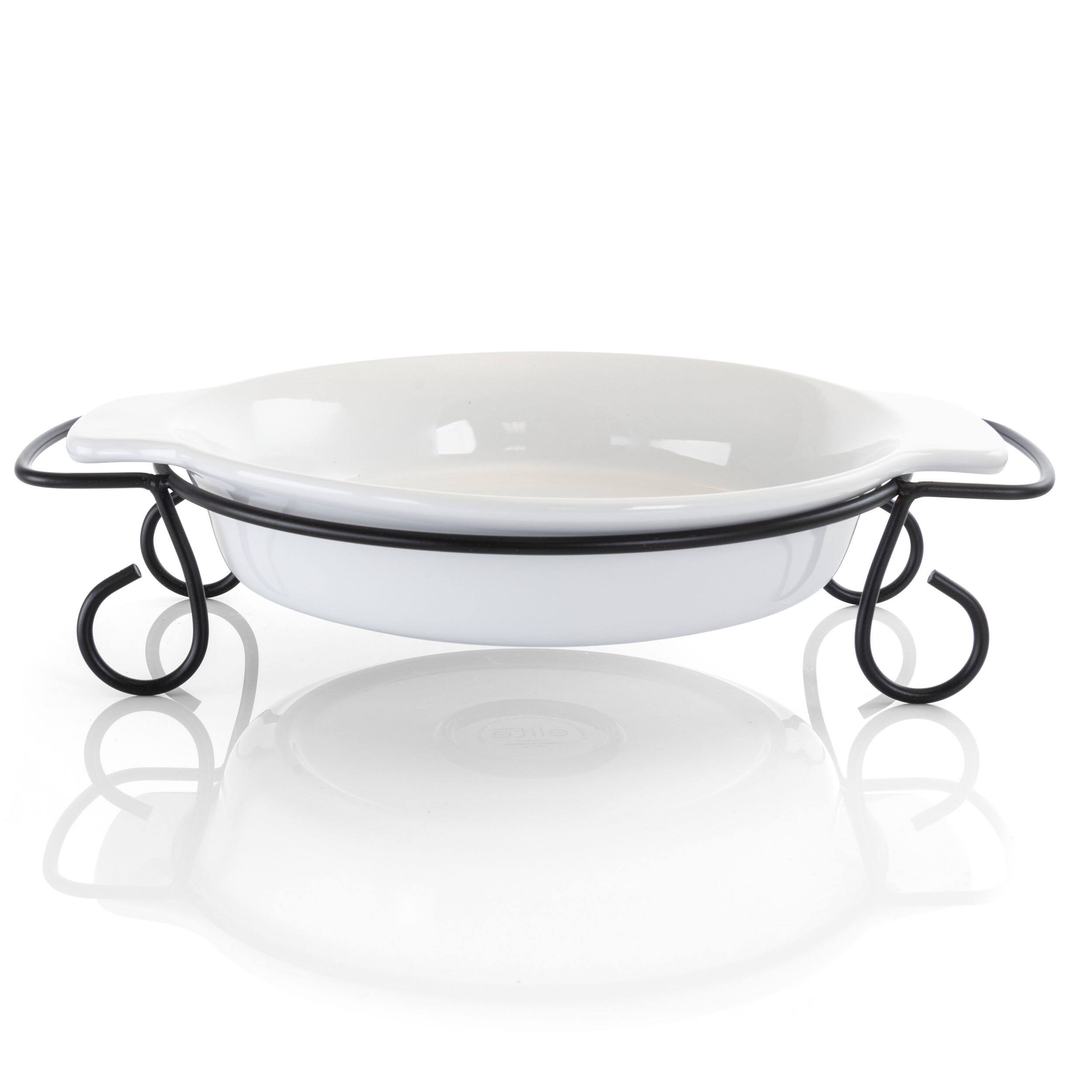 Gibson - Elite Gracious Dining 2 Piece Stoneware Bakeware with Metal Rack - White - Thumbnail 2