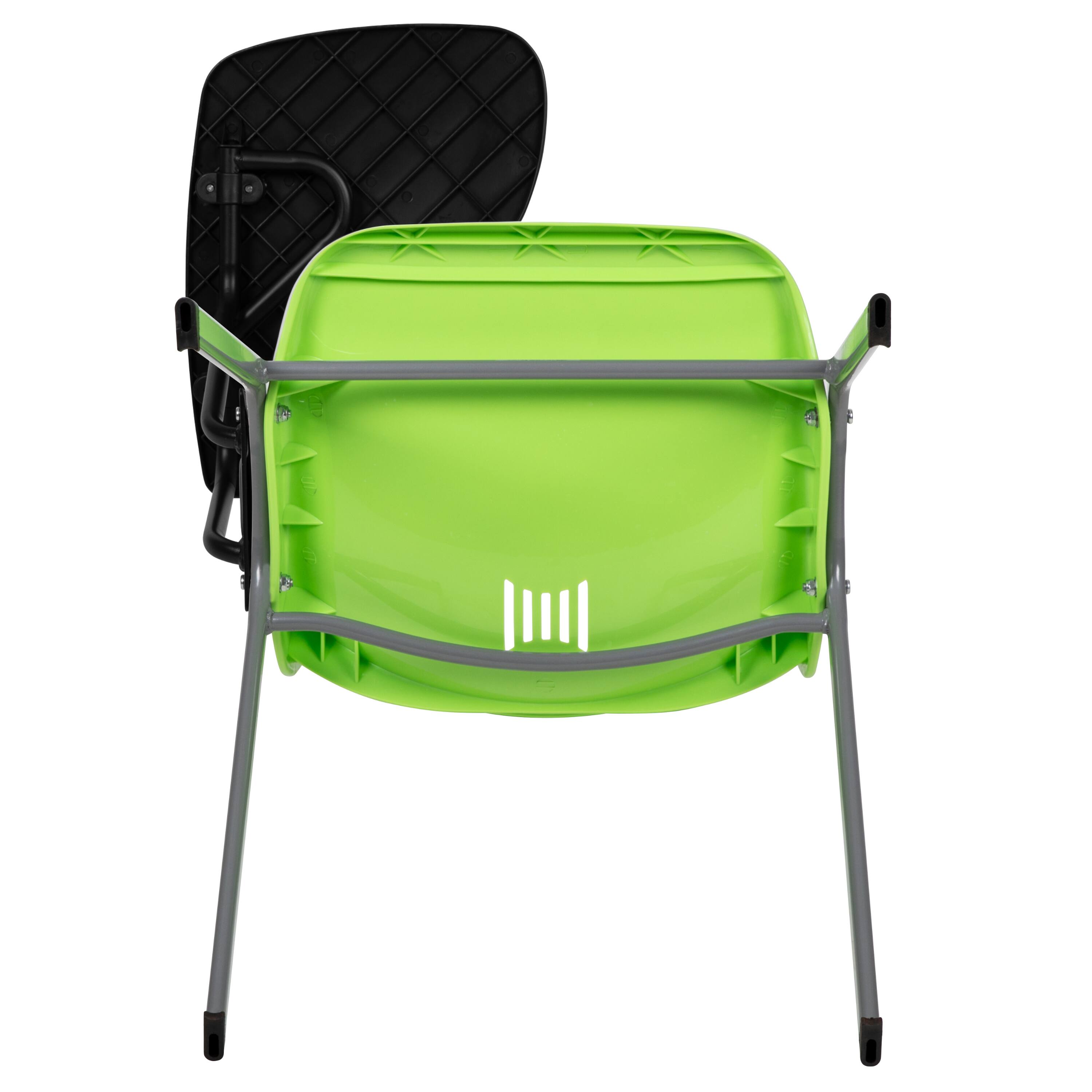 Alt View 9. Emma + Oliver - Ergonomic Shell Chair with Right Handed Flip-Up Tablet - Tablet Arm Desk - Green.
