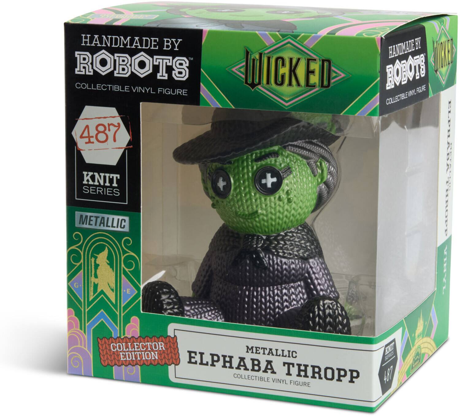HANDMADE BY ROBOTS  
COLLECTIBLE VINYL FIGURE  

487  
KNIT SERIES  

METALLIC  
COLLECTOR EDITION  

ELPHABA THROPP  
COLLECTIBLE VINYL FIGURE  

WICKED