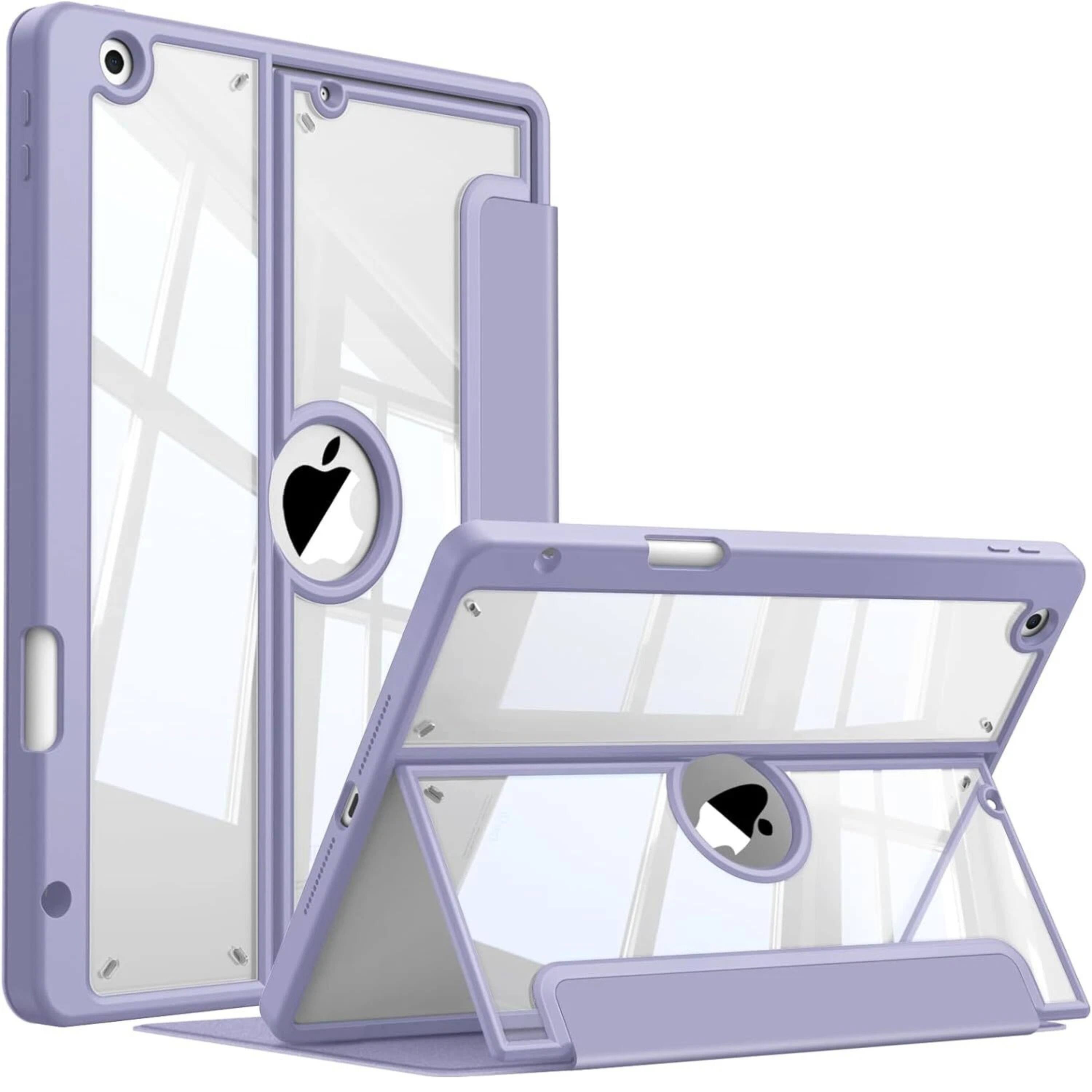 Kitcheniva - Soft TPU Clear Case For iPad 9th 8th 7th Gen 10.2 Inch Protective Cover - Lilac Purple