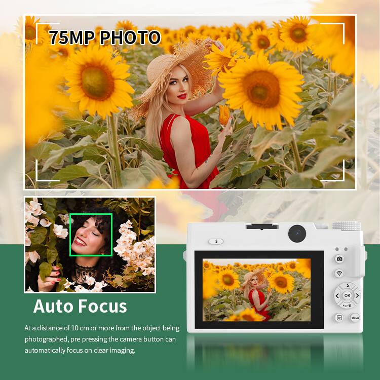 75MP PHOTO

Auto Focus

At a distance of 10 cm or more from the object being photographed, pre-pressing the camera button can automatically focus on clear imaging.