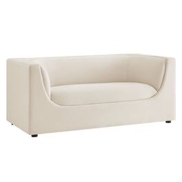 Hilda 67" Curved Back Performance Velvet Loveseat by Modway - Alabaster