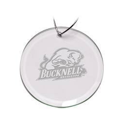 Jardine - Bucknell Bison 3'' Glass Round Ornament - Multicolor