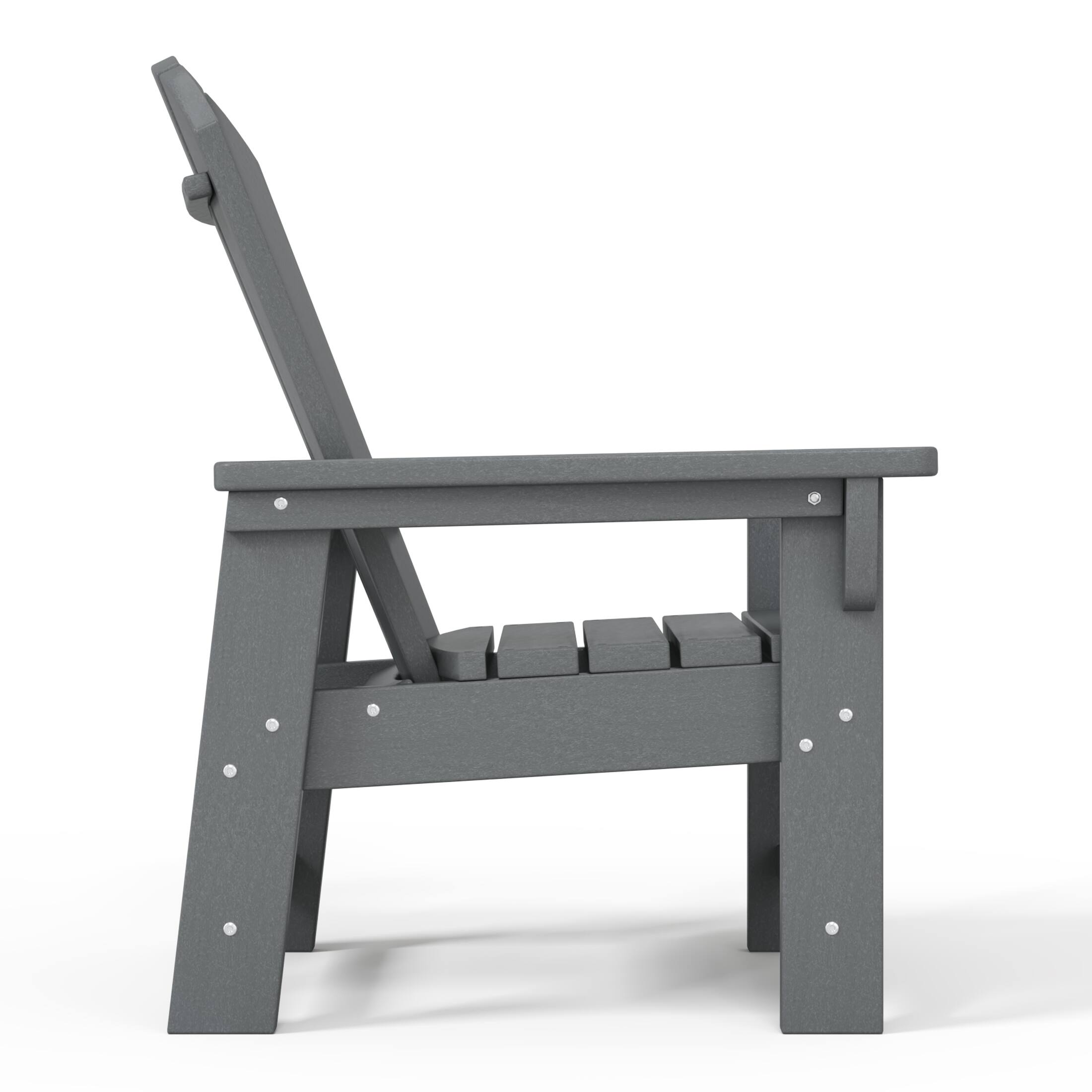 Left. WestinTrends - WestinTrends Malibu Kids Outdoor HDPE Adirondack Plastic Patio Chair - Gray.