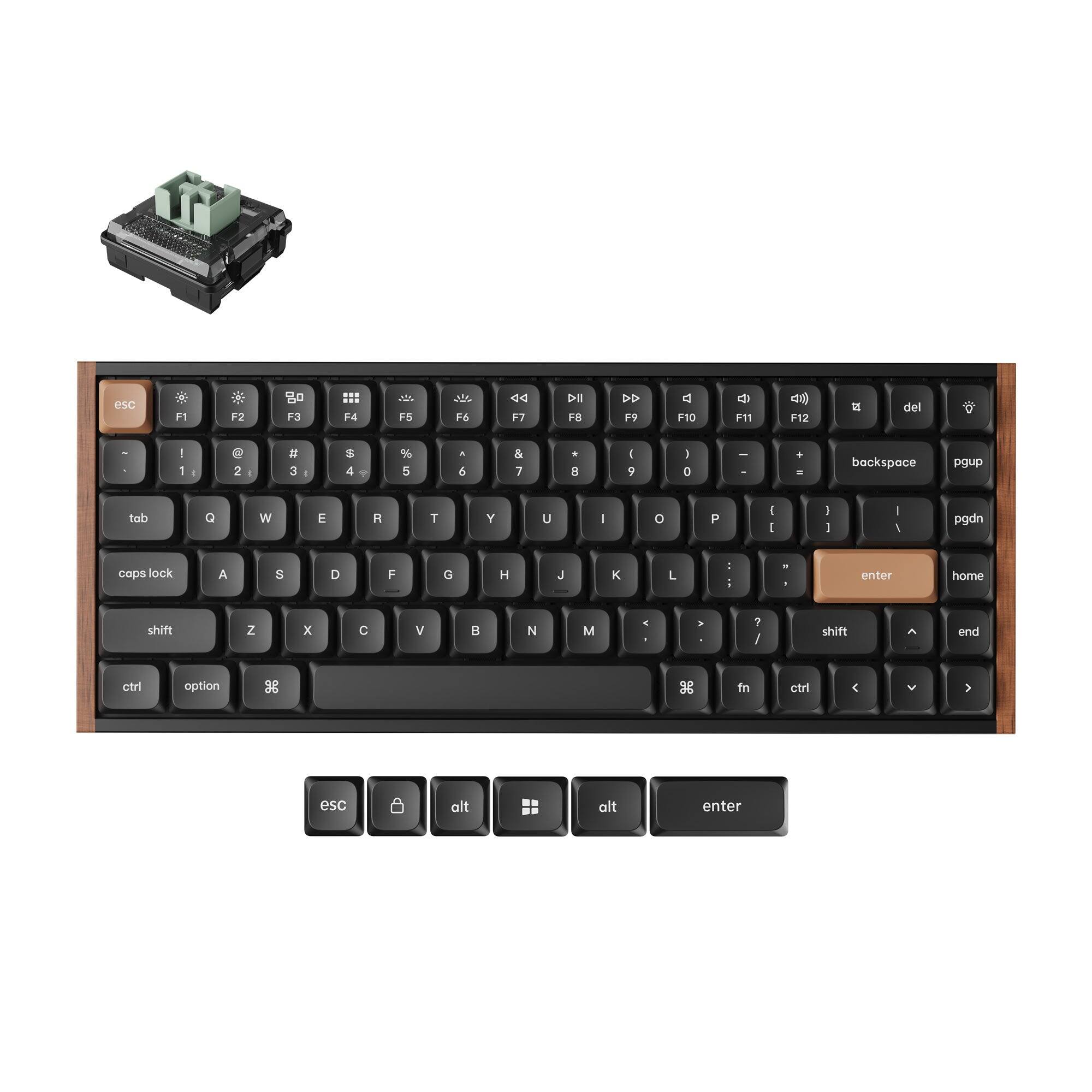 Keychron - K3 HE 75% Ultra-Slim Wireless RGB Magnetic Keyboard with Hot-Swappable Lime Switch and QMK and Built-in AI Launcher - Black