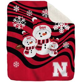 Pegasus - Nebraska Huskers 50'' x 60'' Snowman Sherpa Blanket - Multicolor