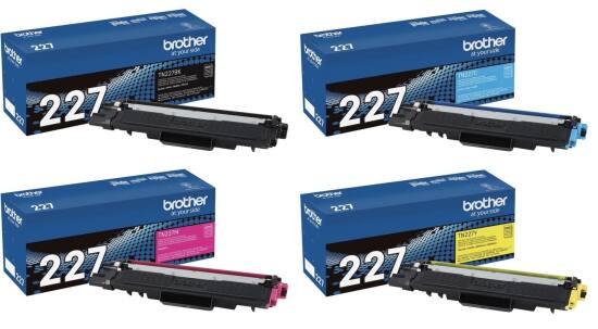 Brother - TN227 High Yield Toner Cartridge Set 4-PK (TN227K, TN227C, TN227M, TN227Y)