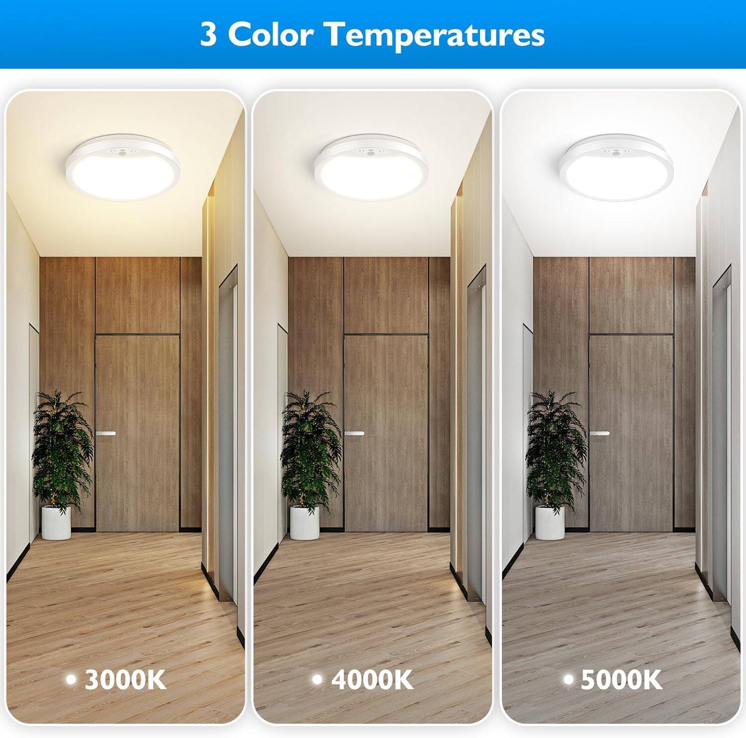 3 Color Temperatures

- 3000K
- 4000K
- 5000K