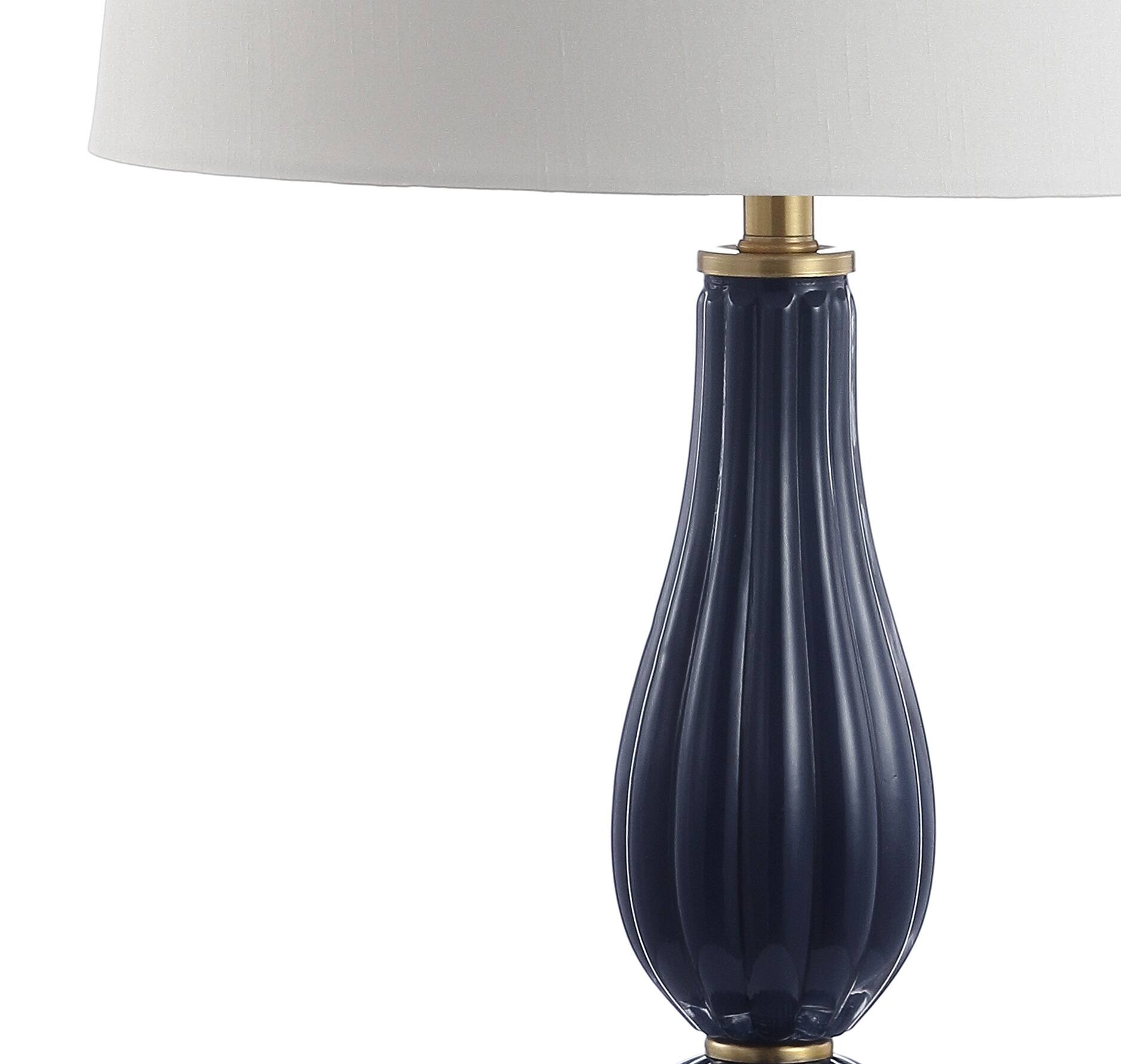 Alt View 4. Jonathan Y - Maddie 28" Glass/Metal LED Table Lamp, Navy - Navy.