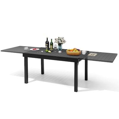 Alt View 9. Crestlive Products - Crestlive Products Large Patio All Aluminum Rust Resistant Extendable Outdoor Dining Table - Black.