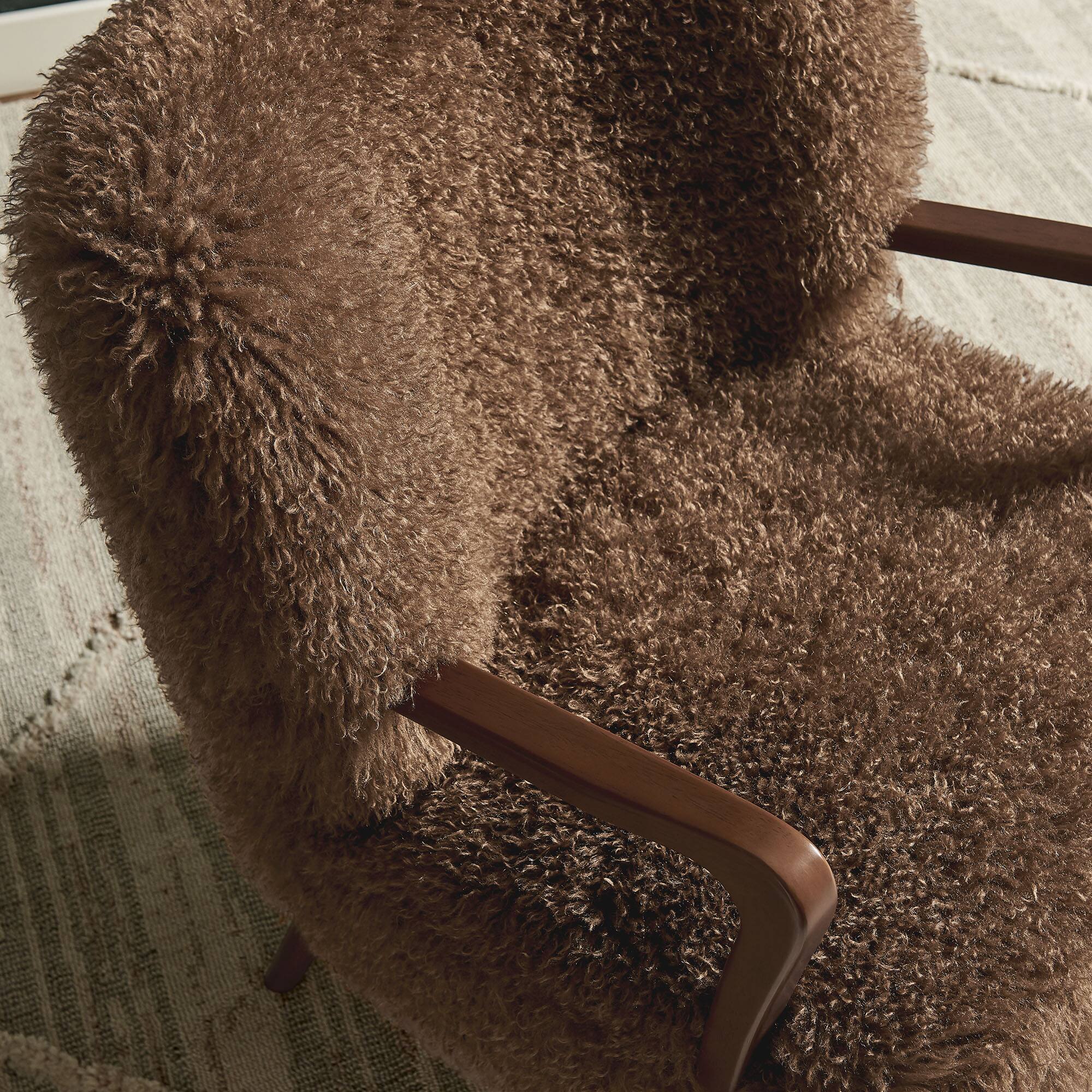 Alt View 1. Modway - Zerra Faux Shearling Accent Armchair by Modway - Brown.