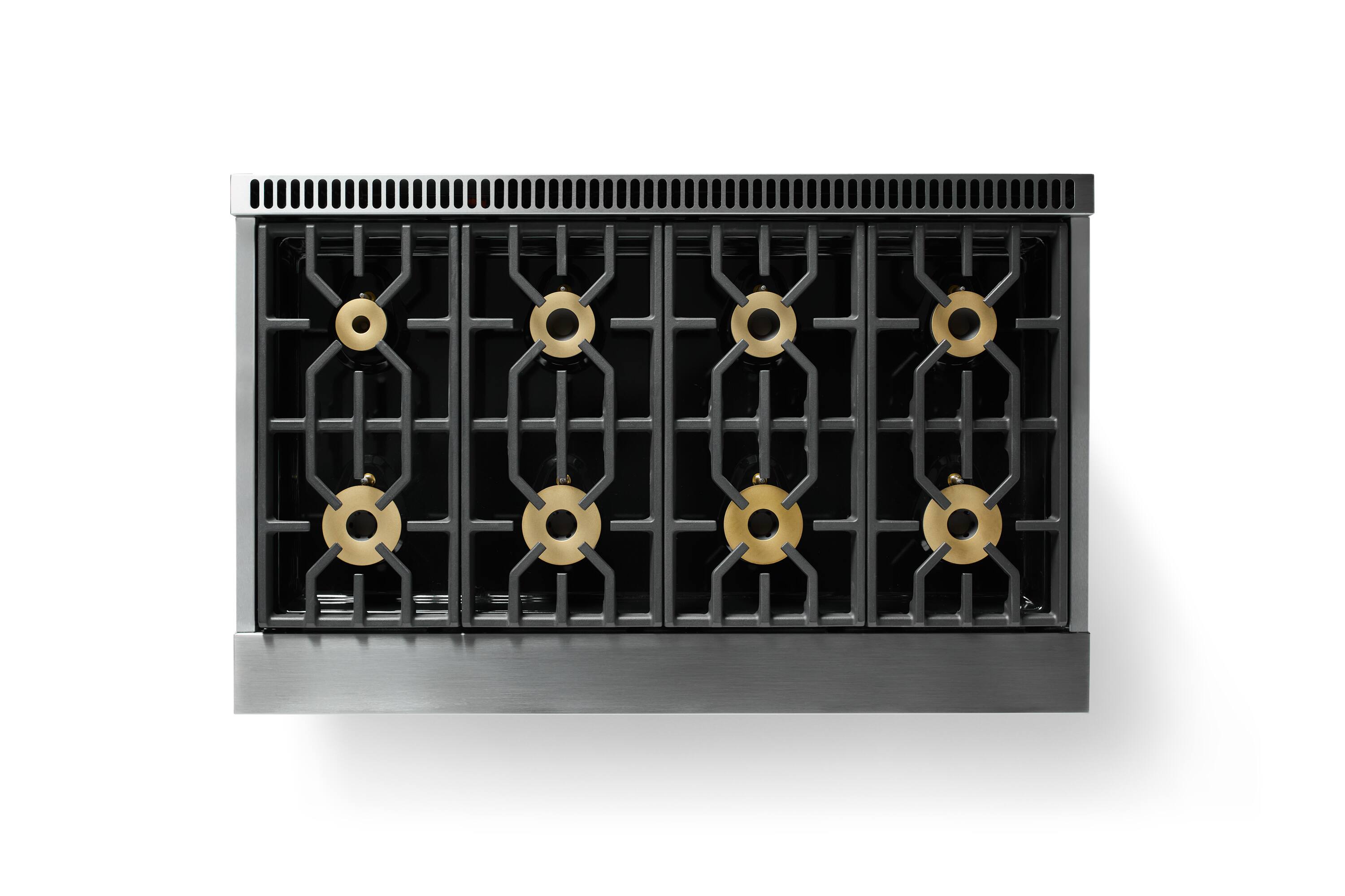 Alt View 5. Viking - 48 in. Wide 8 Burner Dual Fuel Sealed Burner Range - Squall.
