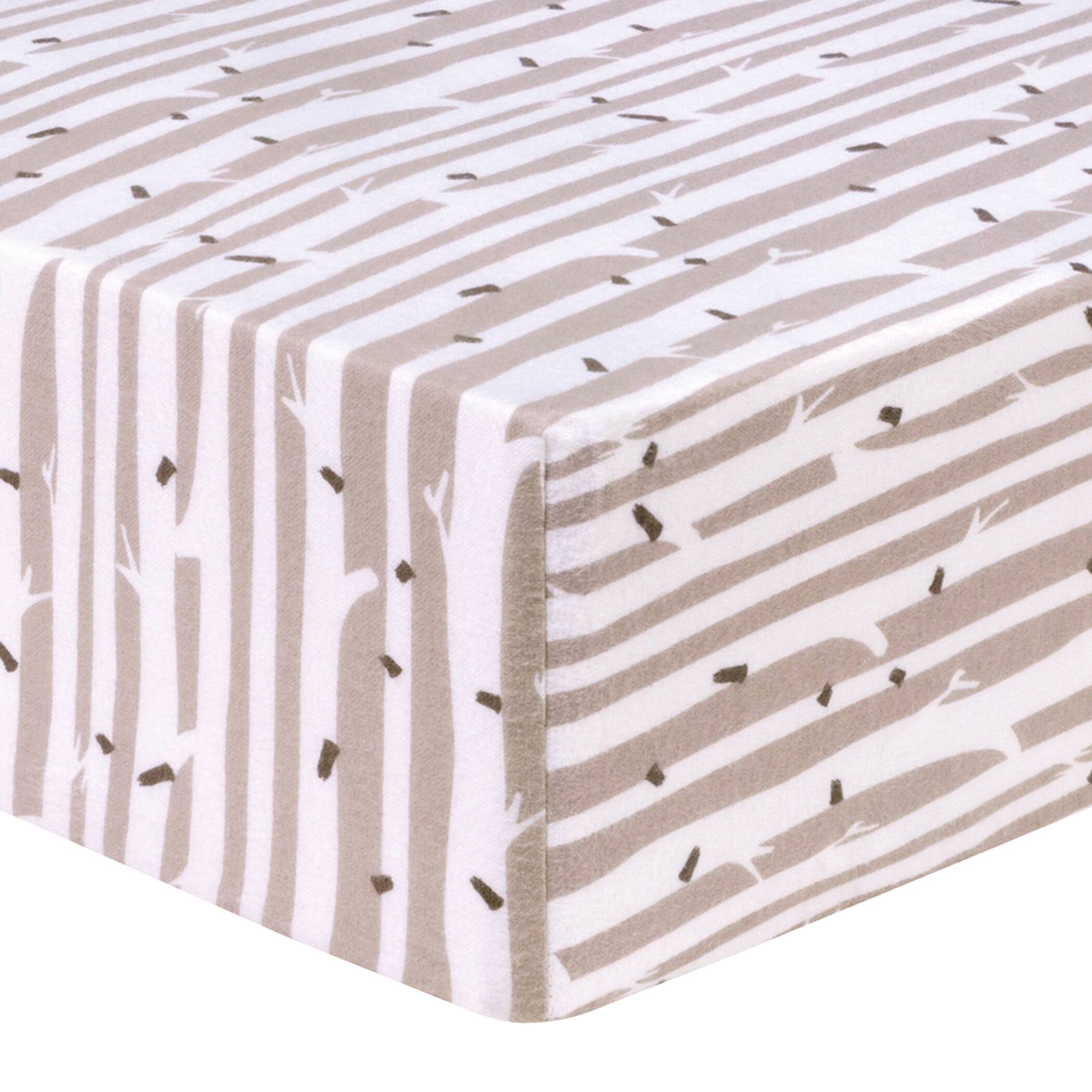 Best Buy: Trend Lab Deluxe Flannel Fitted Crib Sheet Birch Stripe 103071