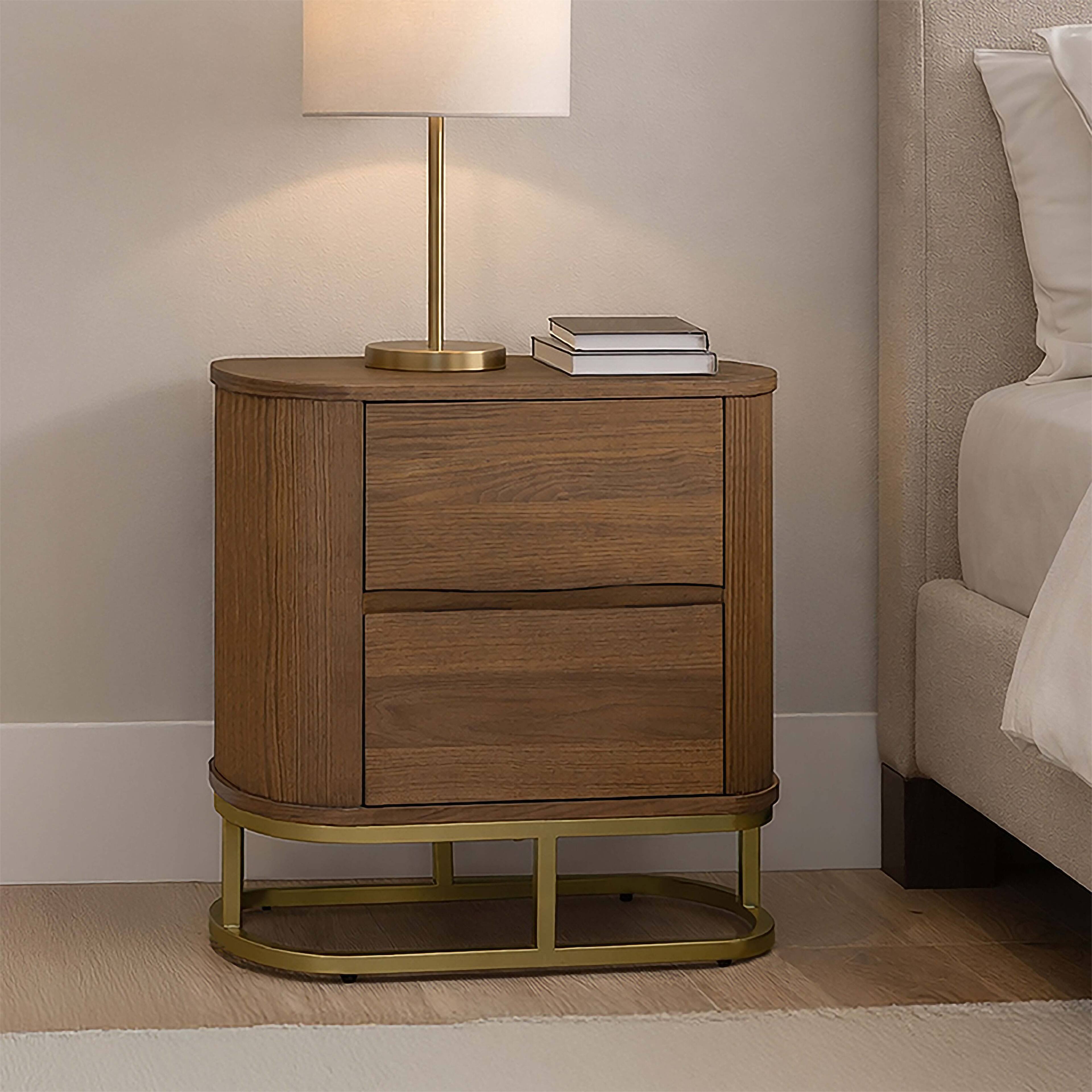 Front. Teamson Home - Teamson Home Seneca 2-Drawer Nightstand, Natural - Natural.