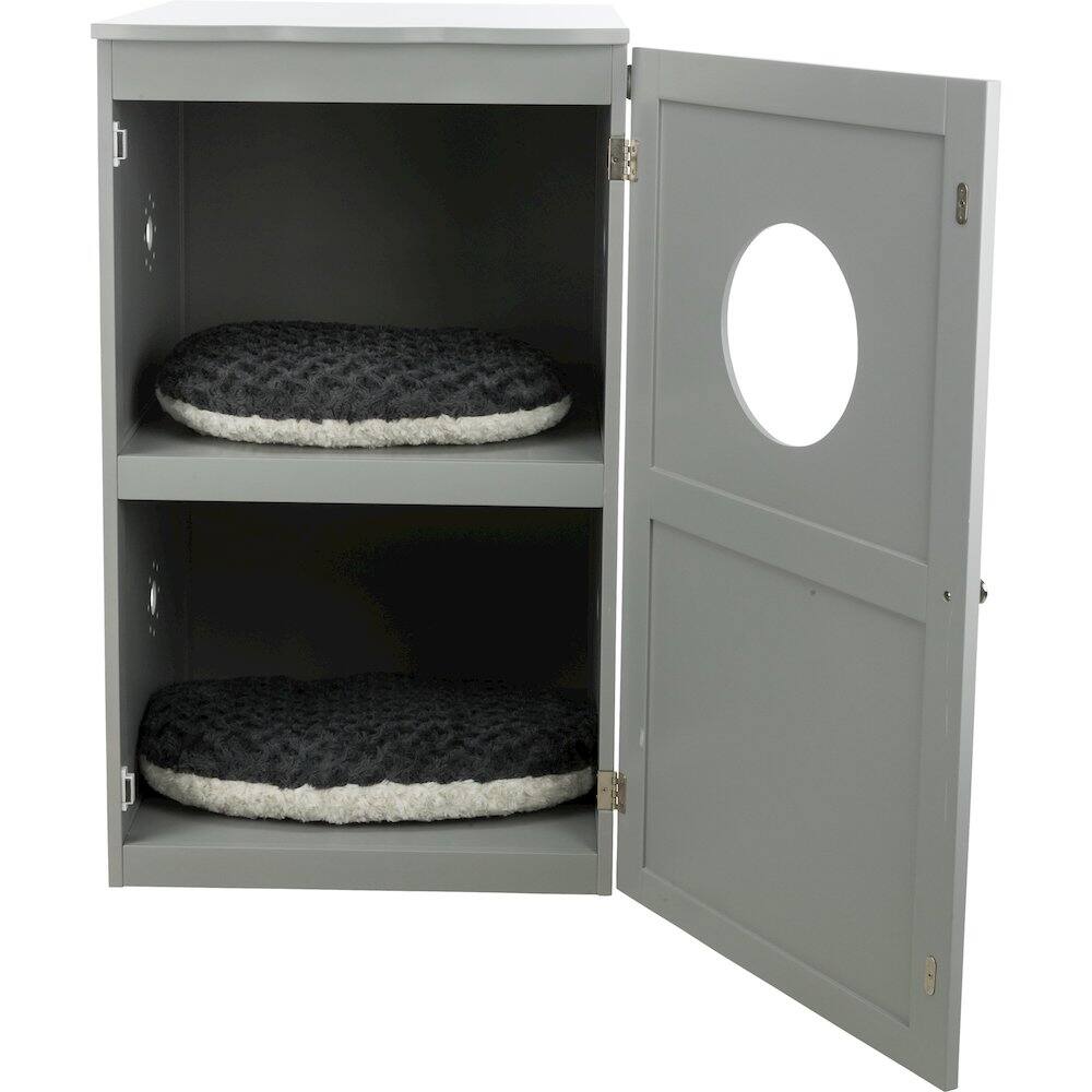 Alt View 2. TRIXIE - 2-Story Cat Litter Box Enclosure Hidden Litter Indoor Cat Furniture Accent Table - Gray.