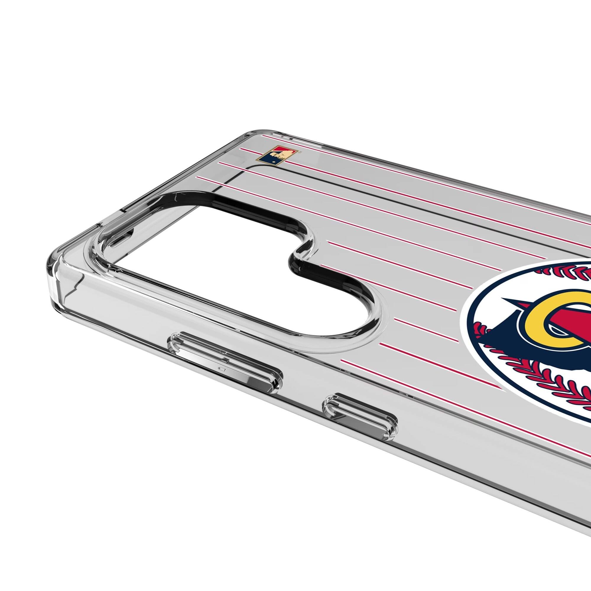 Alt View 2. Keyscaper - Los Angeles Angels 1986-1992 Cooperstown Pinstripe Galaxy Clear Case - S22 - Multicolor.