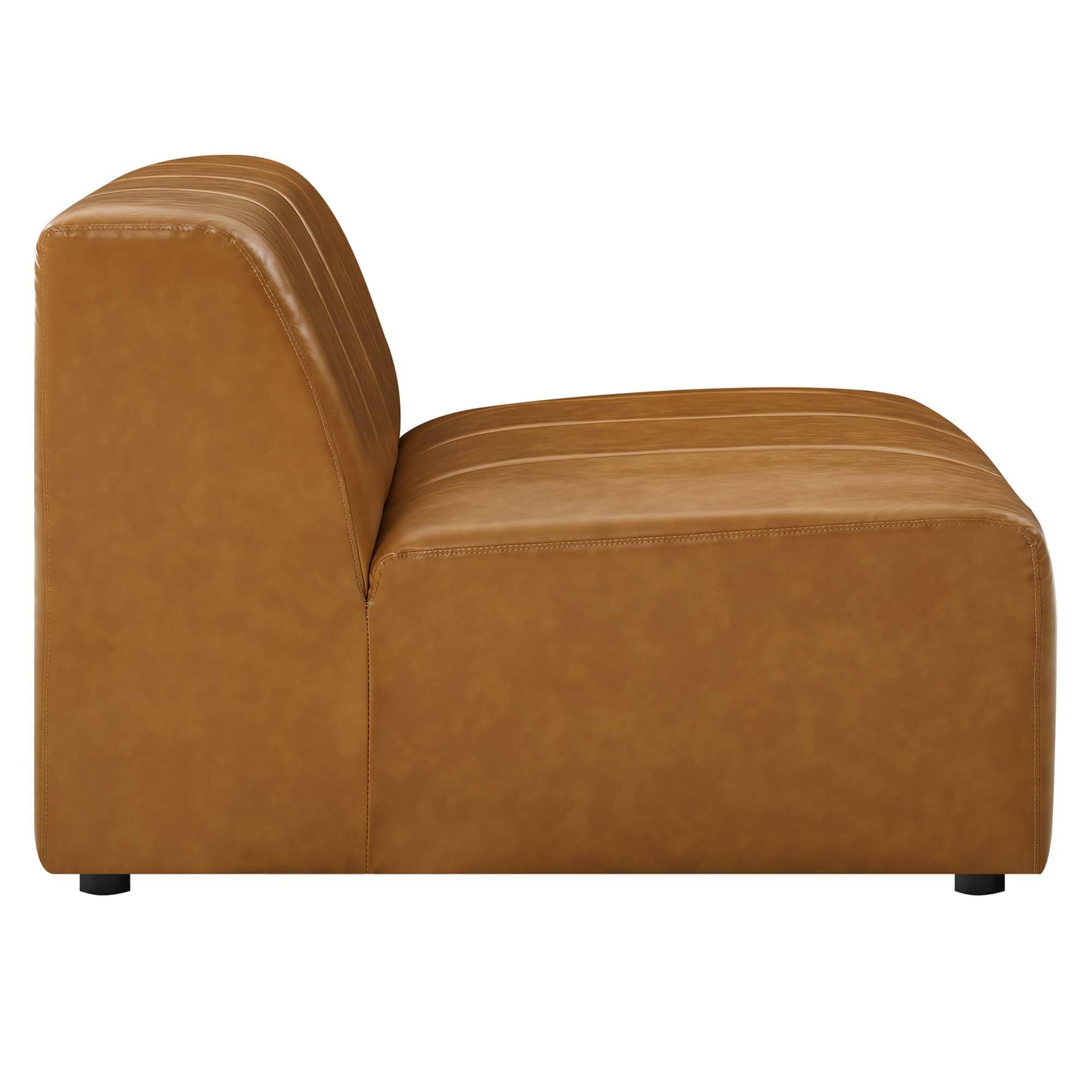 Left. Modway - Bartlett Vegan Leather Armless Chair by Modway - Tan.