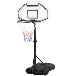 Soozier - Poolside Mini Basketball Hoop System Stand with Adjustabel Height 3' to 4', Outdoor Basketball Equipment - Black