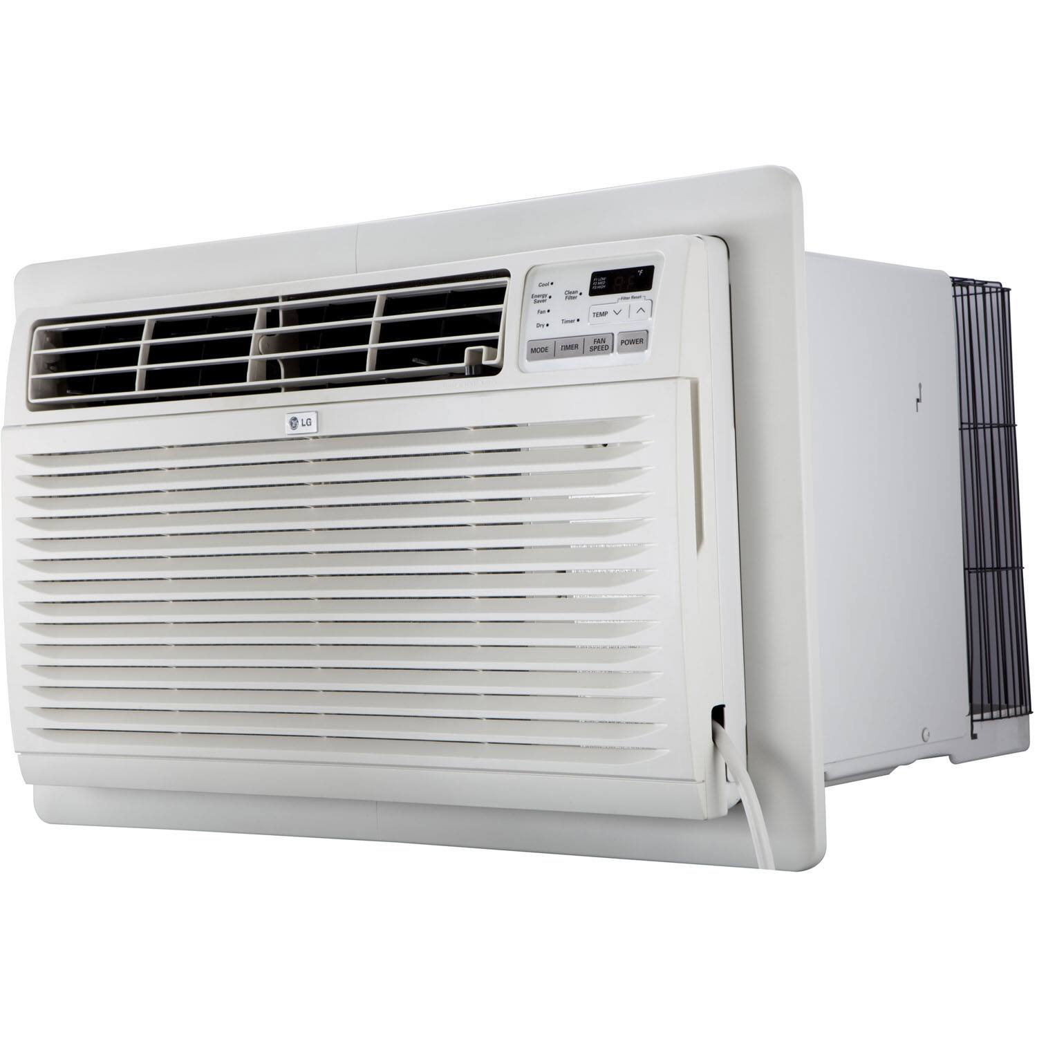 Front. LG - 11,500 BTU 530 Sq. Ft. 230V In Wall Air Conditioner with Remote - White.