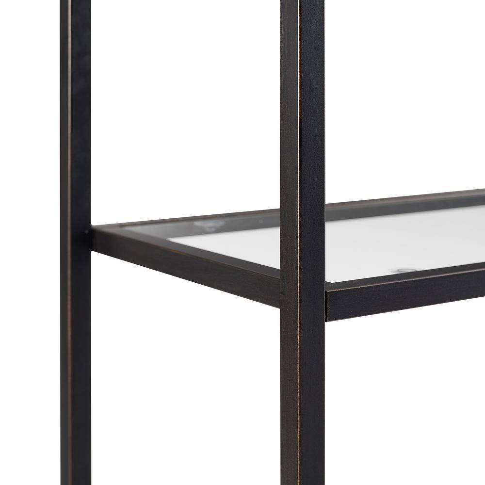 Angle. Crosley Furniture - Aimee Etagere Bookcase - Oil Rubbed Bronze.