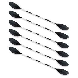 Intex - 86" Lightweight Aluminum Double Oar Inflatable Kayak Paddle, 6 Pack - Black