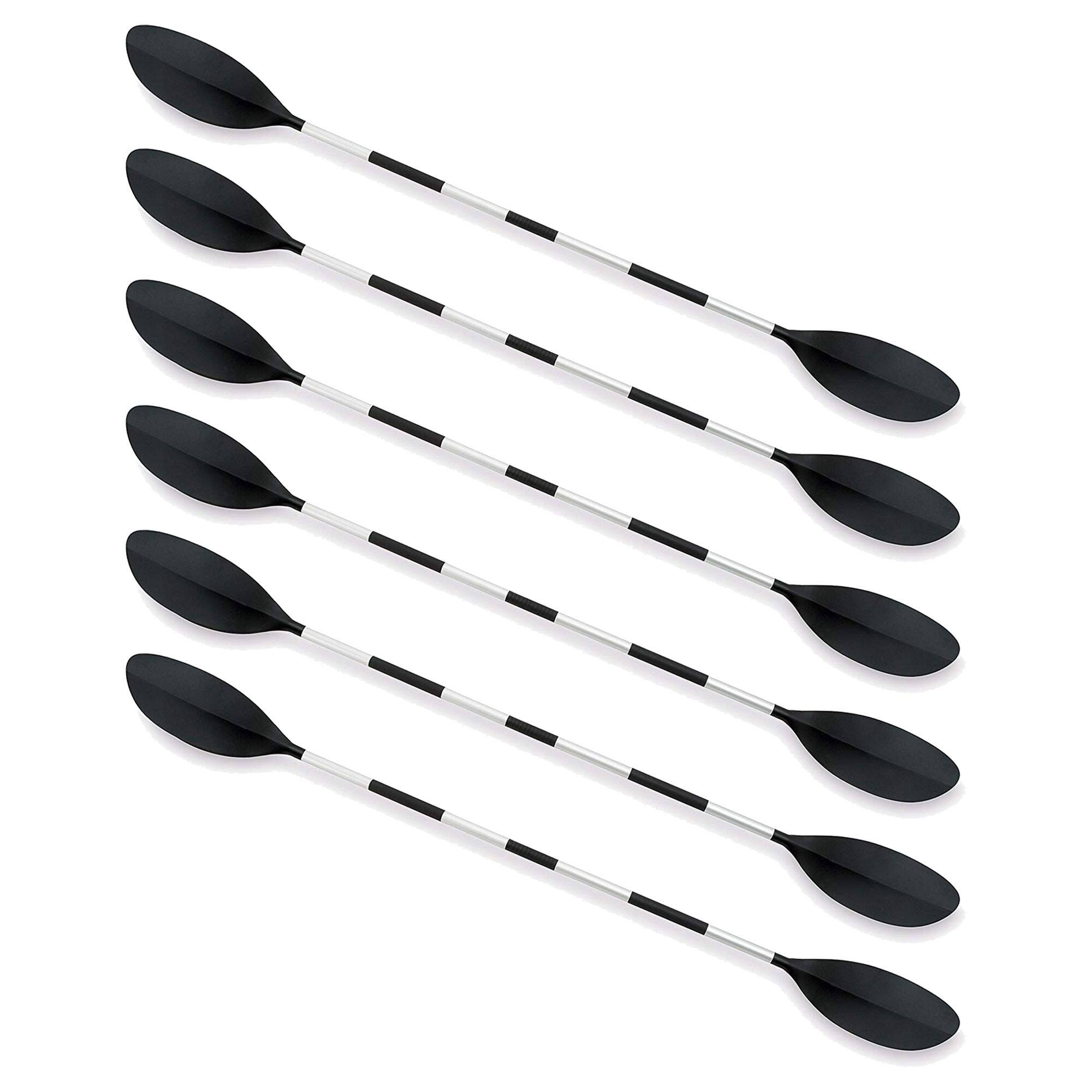 Front. Intex - Intex 86" Lightweight Aluminum Double Oar Inflatable Kayak Paddle, Black, 6 Pack - Black.