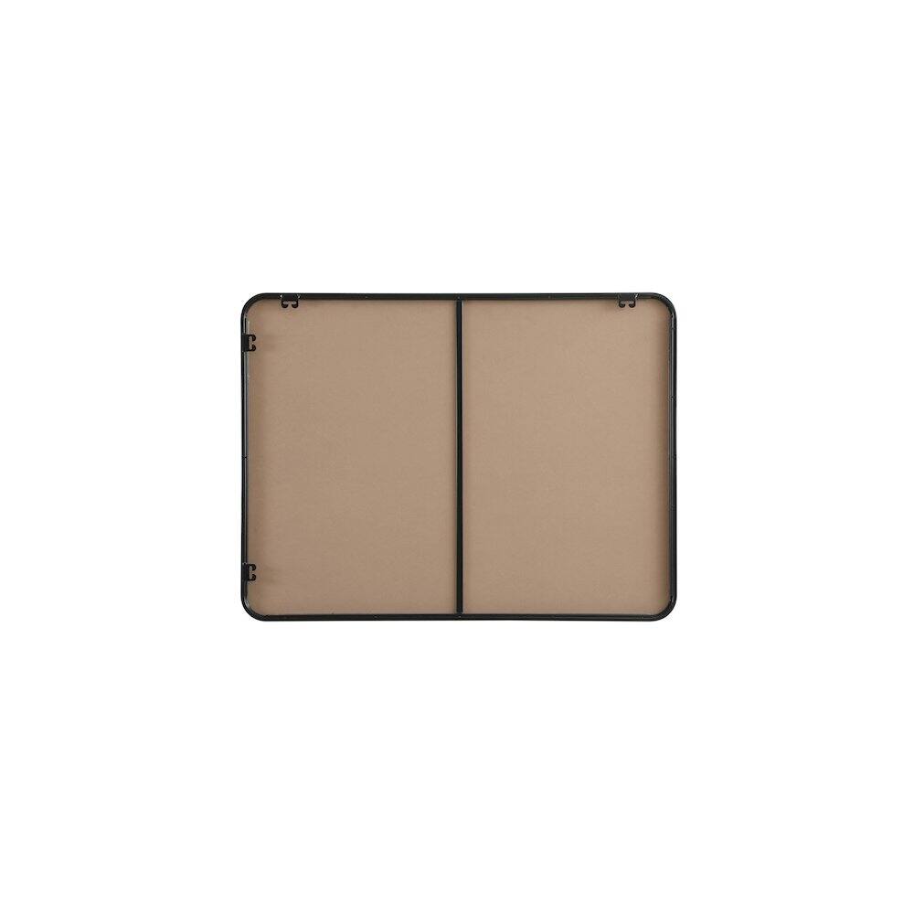 Angle. Elegant Decor - Contour Metal Rectangle Mirror 30x40 in Black - Black.